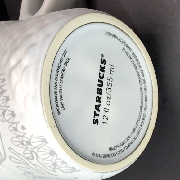 2016 Starbucks Anniversary Siren Tail 3D Gray Ceramic Coffee Mug,12 fl oz. - Picture 6 of 8
